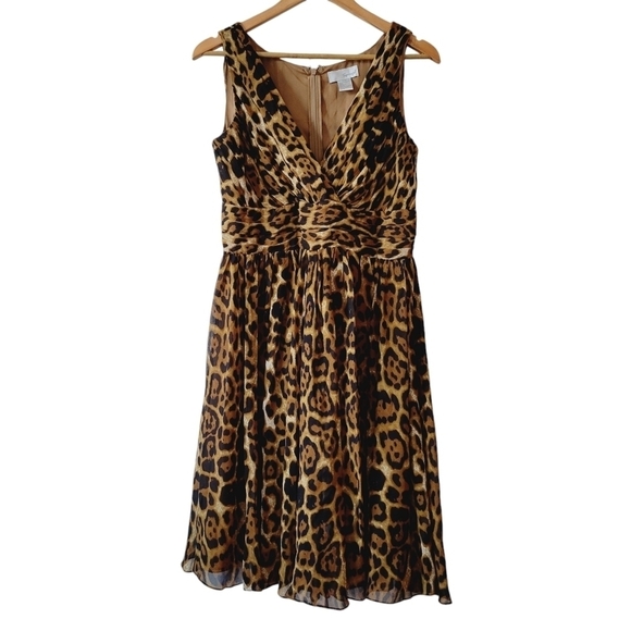 Spiegel Leopard Print Silk Dress - Picture 1 of 11
